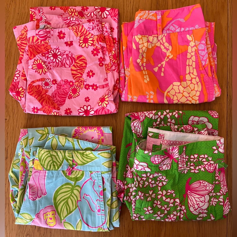 [Lot] 4 Lilly Pulitzer Capris size 0 & 2